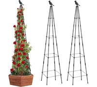 MYMULIKE Set de 2Pcs 165cm classements Jardin auxiliaire - Treillis obélisque métal Noyau décoratif Escalade Treillis végétal, Fond de cérémonie Festive - Jardin, Serre, Cour et Salon