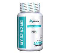 MyMUSCLE - My D3-K2-Mg - Formule Ultra Dosée en Vitamine D + Vitamine K + Magnésium + Zinc - 60 Gélules