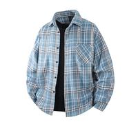 Mymyguoe Chemise à carreaux en flanelle à manches longues boutonnée, surdimensionnée, chemise à carreaux, coupe ample, chemise de loisirs, vintage, chemise de bûcheron, grandes tailles, chemise pour