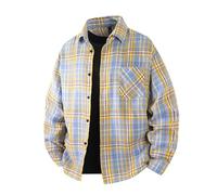 Mymyguoe Chemise à carreaux en flanelle à manches longues boutonnée, surdimensionnée, chemise à carreaux, coupe ample, chemise de loisirs, vintage, chemise de bûcheron, grandes tailles, chemise pour