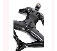 Mymyguoe Combinaison de chat pour homme - Brillante - En caoutchouc - Combinaison érotique sexy - Costume de clubwear - Pantalon en cuir - Effet mouillé - Combinaison intégrale - Latex - Fermeture