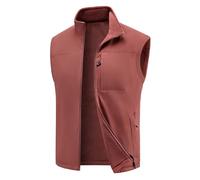 Mymyguoe Gilet d'extérieur en polaire pour homme - Gilet de travail surdimensionné - Sans manches - Coupe ajustée - Couleur unie - Gilet d'hiver chaud - Veste cargo - Coupe droite - Veste d'hiver