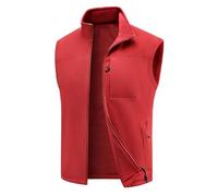Mymyguoe Gilet d'extérieur en polaire pour homme - Gilet de travail surdimensionné - Sans manches - Coupe ajustée - Couleur unie - Gilet d'hiver chaud - Veste cargo - Coupe droite - Veste d'hiver