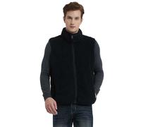 Mymyguoe Gilet en polaire pour homme - Gilet de travail léger et décontracté - Veste fonctionnelle - Automne - Hiver - Chaud - Sans manches - Veste d'hiver thermique confortable - Col montant, Noir
