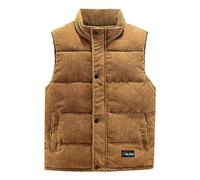 Mymyguoe Gilet en velours côtelé pour homme - Chaud - Veste d'hiver avec doublure polaire - Gilet de travail Corduroy - Gilet matelassé sans manches - Veste d'hiver en polaire - Veste en velours