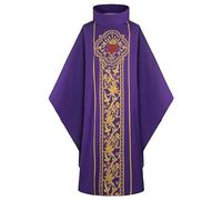 Mymyguoe Klerus Robe de mesure d'église de masse Vestments Robe de coupe de cheveux Cape de coupe pasteur Robe de célébration Costume Unisexe Prêtre Célébrant Chasuble Église catholique Père, Q1