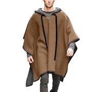 Mymyguoe Poncho à capuche Clint Eastwood pour homme - Couverture décontractée - Cape en laine - Avec capuche - Manteau chaud - Cosplay - Rétro - Cowboy - Pull à capuche - Hipster - Vêtement de maison