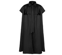 Mymyguoe Robe pour homme - Costume de moine prêtre - Veste d'hiver - Trench - Avec capuche - Pour Halloween, Renaissance, Carnaval, Steampunk, Pape, Tunique, Noir , XL