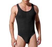Mymyguoe Shapewear Maillot de corps pour homme - Combinaison gainante - Boxer - Débardeur en maille transparente - Body gainant - Combinaison transparente, Noir , XL