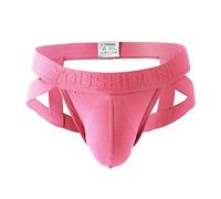 Mymyguoe Strings pour hommes à taille basse Jockstraps Tanga uni Jocks Stretch Slip sous-vêtements Jock Strap Sport Suspensoir String Performance Slip Jock Strap, Rose, M