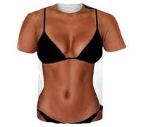 Mymyguoe T-shirt « Bad Taste » pour homme - Grandes tailles - Imprimé amusant - Manches courtes - T-shirt de sport - Imprimé 3D - Haut muscle - Costume de bikini - Body imprimé, Noir , M