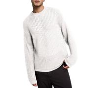 Mymyguoe T-shirt transparent à manches longues pour homme - Maille filet - T-shirt Fishnet - Manches longues - Tricoté - Sexy - Chemise en maille filet transparente, Blanc., M