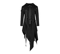 Mymyguoe Veste à capuche vintage steampunk pour homme - Avec capuche - Style gothique - Frack médiéval - Palais victorien - Manteaux de carnaval - Vêtements de fête - Assassin'S Creed Renaissance