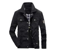 Mymyguoe Veste cargo pour homme - Veste bomber - Veste de terrain - Veste demi-saison - Veste militaire - Col montant - Veste d'aviateur vintage - Bomber - Multi poches - Veste de travail cargo, Noir