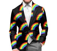 Mymyguoe Veste de costume arc-en-ciel LGBTQ pour homme - Multicolore - Imprimé zèbre - Veste de costume à un bouton - Blazer arc-en-ciel LGBTQ - Manteau de costume pour loisirs, fête, mariage, bal de