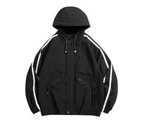 Mymyguoe Veste de pluie pour homme, imperméable, respirante, coupe-vent, respirante, pour festival, extérieur, veste légère et imperméable, fine, Noir , 8XL