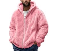 Mymyguoe Veste en peluche pour homme - Avec capuche - Fermeture éclair intégrale - Veste chaude - Manteau d'hiver avec doublure en peluche - Veste d'hiver tendance - Bloc de couleurs - Manteau en