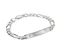 MyNameNecklace Bracelet d'identification Amigo personnalisé pour homme - Excellent cadeau pour la fête des pères, la fête de la Valetine, un anniversaire, Noël avec 2 inscriptions, One Size, Argent