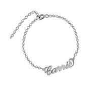 MyNameNecklace MYKA - Bracelet Personnalisé avec Nom de Style Carrie Bradshaw en Argent ou Plaqué or - Bracelet à Breloques Bijoux sur Mesure - Cadeau pour Femme Fête des Mères (Argent 925)
