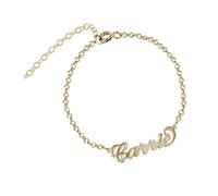 MyNameNecklace MYKA - Bracelet Personnalisé avec Nom de Style Carrie Bradshaw en Argent ou Plaqué or - Bracelet à Breloques Bijoux sur Mesure - Cadeau pour Femme Fête des Mères (Plaqué Or 18ct)
