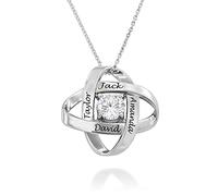 MyNameNecklace MYKA - Collier Éternel Gravé avec Zircone Cubique - Pendentif Personnalisé - Bijoux Cadeau Pour Femme, Elle, Maman - Noël (Argent 925)