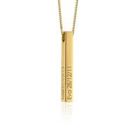 MyNameNecklace MYKA Collier Prénom avec Pendentif Barre Gravée 3D en Argent 925 ou Plaqué Or - Collier pour Elle (Argent 925 Plaqué Or 18cts)