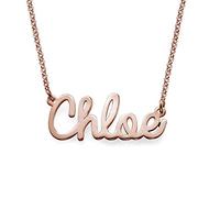 MyNameNecklace MYKA Collier Prénom Style Cursif en Argent 925 ou Plaqué Or - Personnalisé Gravé Sur Mesure Cadeau Pour Femme, Elle, Maman (Argent 925 Plaqué Or Rose 18cts)