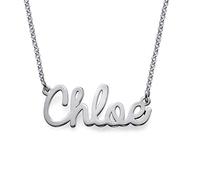 MyNameNecklace MYKA Collier Prénom Style Cursif en Argent 925 ou Plaqué Or - Personnalisé Gravé Sur Mesure Cadeau Pour Femme, Elle, Maman (Argent 925)
