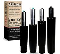 MYNEEED Ressort à gaz pour Chaise de Bureau - Ressort à gaz - Charge maximale : 200 kg - Amortisseur à gaz pour Chaise de Bureau, Fauteuil de Chef - Colonne à gaz - Longueur du Tube: 200 mm - Noir