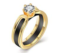 MYNENEY Bagues en céramique blanche et noire de 6 mm/8 mm avec oxyde de zirconium pour homme et femme, coupe confortable, taille 5-12, Céramique, Zircone cubique