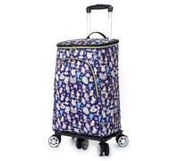 MYNVY Caddie Courses Chariot de Courses léger, résistant et Pliable, Tendance, Pliable, à Pousser/Tirer, pour Un Rangement Facile avec 5 Roues(Color:e,Size:)