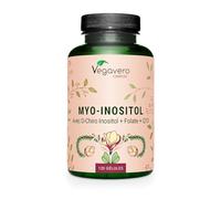 Myo Inositol Complex Vegavero® | SOPK | Avec D-Chiro-Inositol, Q10, Zinc, Resveratrol, Vitamine B6 et B9 (Acide Folique Quatrefolic®) | Sans Additifs et Vegan | 120 Gélules