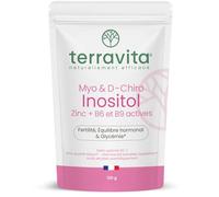 Myo-Inositol + D-Chiro-Inositol 4000mg | Avec Zinc Bisglycinate, B6 et Acide Folique B9 Quatrefolic® | SOPK, Soutien Hormonal et Métabolique | 120 Grammes 30 jours | Poudre Goût Neutre | Terravita