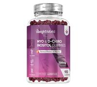 Myo Inositol D Chiro Inositol Gummies + Acide Folique, Zinc, Vitamine B6, D3, B12, Chrome, Canneberge 90 Gommes Vegan - Selon l'EFSA, la Vitamine B6 Contribue à la Régulation de l'Activité Hormonale