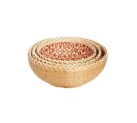 MYOLIO Corbeille De Fruits, Tissage À La Main Panier De Rangement De Cuisine Durable Étable Style Pastoral Bohème Ornement Décoratif Domestique(18cm-22cm-25cm)