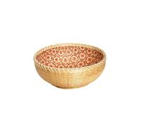MYOLIO Corbeille De Fruits, Tissage À La Main Panier De Rangement De Cuisine Durable Étable Style Pastoral Bohème Ornement Décoratif Domestique(18cm)