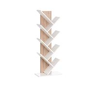 MyosHome - Étagère pour Livres, Étagère pour BLU-Ray, Bibliothèque sur Pied en Chêne Sonoma Blanc 53 x 27 x 138 cm. Cronos