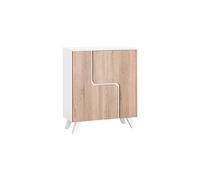 MyosHome - Meuble Buffet Commode en Chêne et Blanc 80 x 94 x 34 cm. Venus