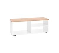 MyosHome ONA Meuble TV moderne pour salon Blanc et chêne 90 x 30 x 35 cm Idéal pour la décoration du salon