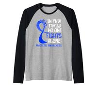 Myosite Sensibilisation Ruban Bleu Espoir Famille Fighter Manche Raglan
