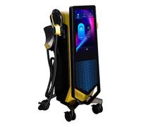 Myoslim Appareil EMS Body Sculpt, 4 Poignées Électrostimulation, Écran Tactile HD, 20000 Contractions Musculaires, Blanc et Noir