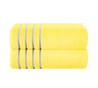 MyOwn Lot de 2 serviettes de bain surdimensionnées en coton 100 x 150 cm - Ultra absorbantes - Compactes - Séchage rapide et légères - Jaune