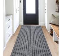 MYOYAY Paillasson en caoutchouc lavable pour intérieur et extérieur - Tapis d'entrée antidérapant super absorbant - Attrape la saleté - Gris - 90 x 300 cm