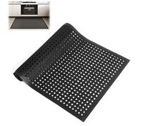 MYOYAY Tapis en Caoutchouc à Anneaux - Paillasson - 90 x 150 cm - Tapis de Drainage - Facile d'entretien - pour l'intérieur, l'extérieur, la terrasse, Les Aires de Jeux et Les Jardins - Noir