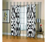 MYPALL 2 Panneaux Doux Rideau Occultant Noir et Blanc et Rayures 2 x L 117 x H 230 cm Thermiques Cadeaux de la Température Rideaux à Oeillets Élégant Décoration pour Chambre Salon