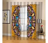 MYPALL Rideaux Occultant Chambre Couleurs et Fleurs 2 x L 132 x H 214 cm 3D Impression Numérique Isolant Thermique Rideaux Occultant à Oeillets Moderne Rideau Fenêtre Chambre