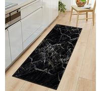 MYPALL Tapis de Cuisine Antidérapant Marbre Noir Tapis pour Devant Evier Absorbant, Doux Tapis du Sol pour Salon Chambre Passage Lavable en Machine 60 x 120cm