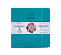Mypaperworld Carnet de croquis aquarelle carré 300 g/m² 100 % coton - Papier aquarelle 16 x 16 cm sans acide - 24 feuilles de 48 pages pressées à froid - Turquoise