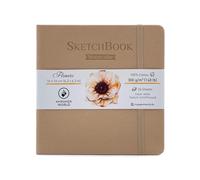 Mypaperworld Carnet de croquis carré aquarelle 300 g/m² 100 % coton - Papier aquarelle 16 x 16 cm sans acide - 24 feuilles et 48 pages pressées à froid - Beige