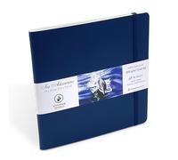 Mypaperworld Carnet de croquis carré double face aquarelle - Papier aquarelle - Aquarelle - 300 g/m² - 19х19 cm - 16 feuilles - 32 pages - Bleu foncé